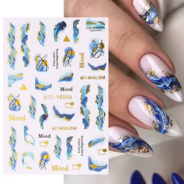 Abtibilduri unghii Marquise, STICKER81, Albastru