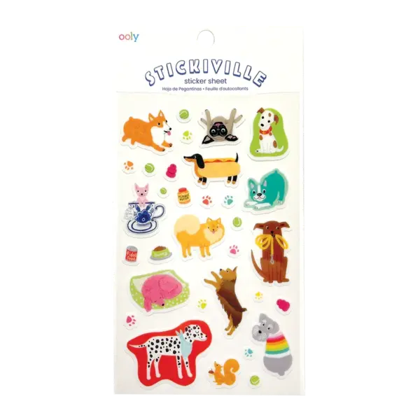 Abtibilduri vinil transparent Stickiville Quirky Dogs