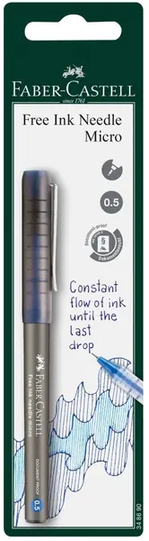 Ac Faber-Castell Free Ink Needle - 0,5 mm, albastru, blister