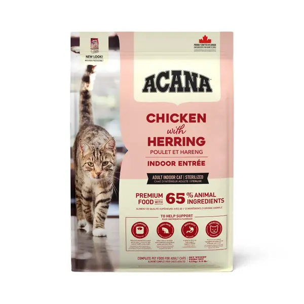 ACANA Indoor Entrée, Pui și Hering, hrană uscată pisici, 1.8kg