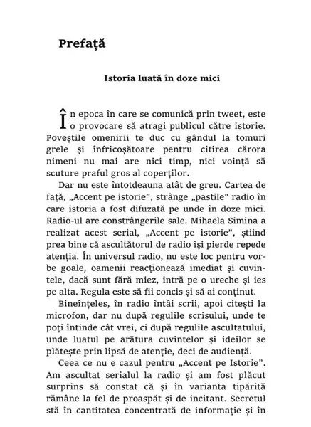 Accent pe istorie. Volumul I | Mihaela Simina