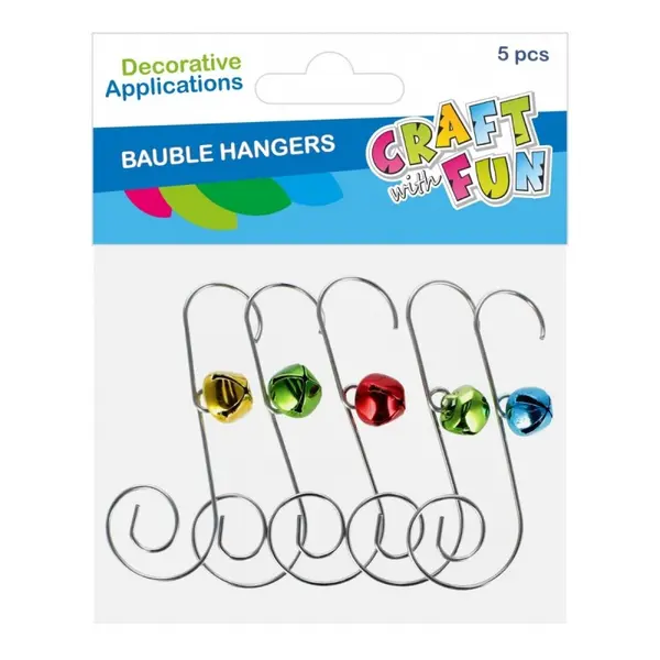 Accesorii Art Craft , Carlig metalic cu clopotel, 6 cm, set 5 bucati