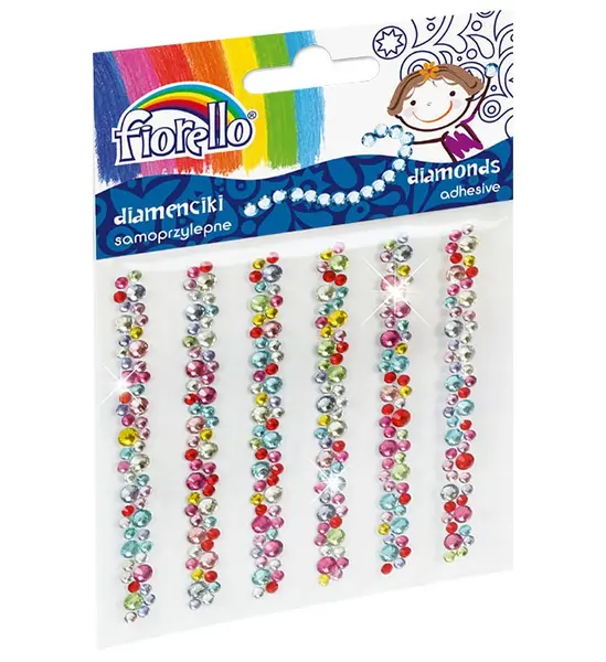 Accesorii creatie decor,6 sirag flori diverse culori,diamante autoadezive blister,9cm