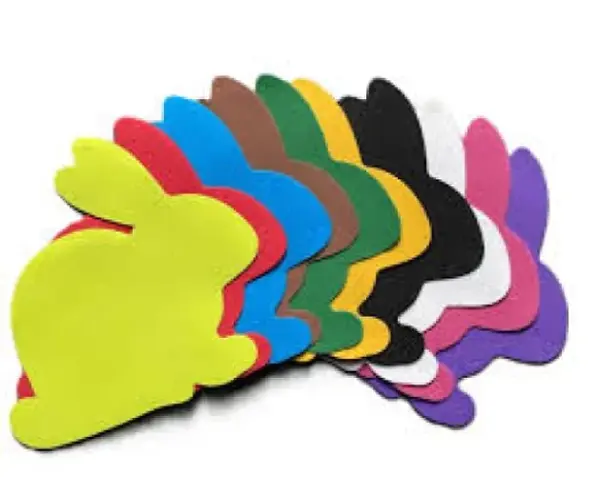Accesorii creatie hartie gumata,iepuras,14x15,grosime 1mm,12 bucati set