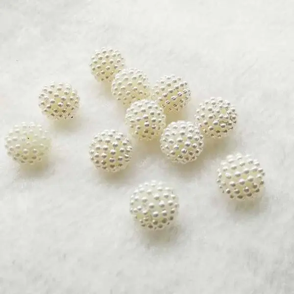 Accesorii creatie perle cu diametru 12 mm, alb ,24 bucati set