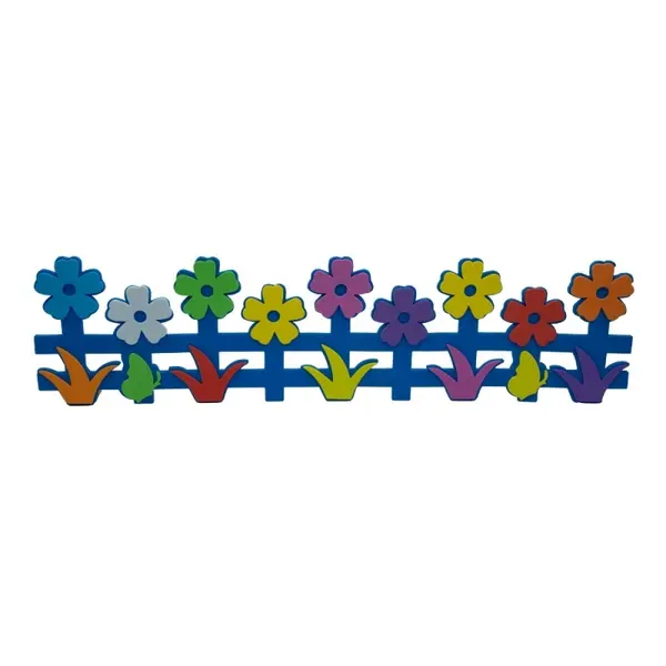 Accesorii decorative , hartie gumata gard cu flori, 3 mm, 50 cm
