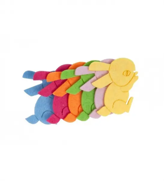 Accesorii pentru activitati senzoriale,iepuras,fetru,6 bucati set