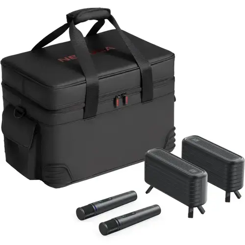 Accesorii proiector Anker Nebula X1, cu 2 boxe wireless, 2 microfoane wireless, husa pentru transport, Negru