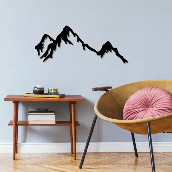 Accesoriu decorativ de perete metalic Metal-408 Negru 70x30 cm