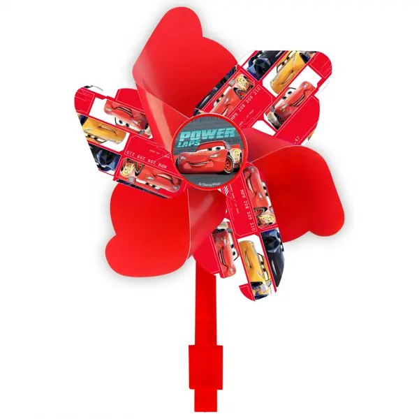Accesoriu montaj pe ghidon, morisca de vant, culoare rosu, model Disney Cars