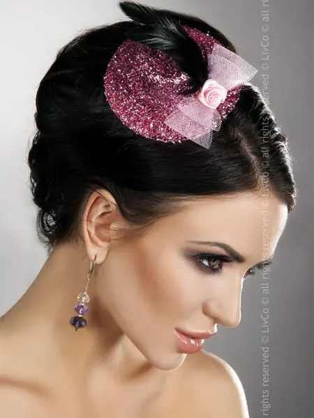 Accesoriu pentru par, de culoare roz, cu sistem de prindere Model 14 Roz