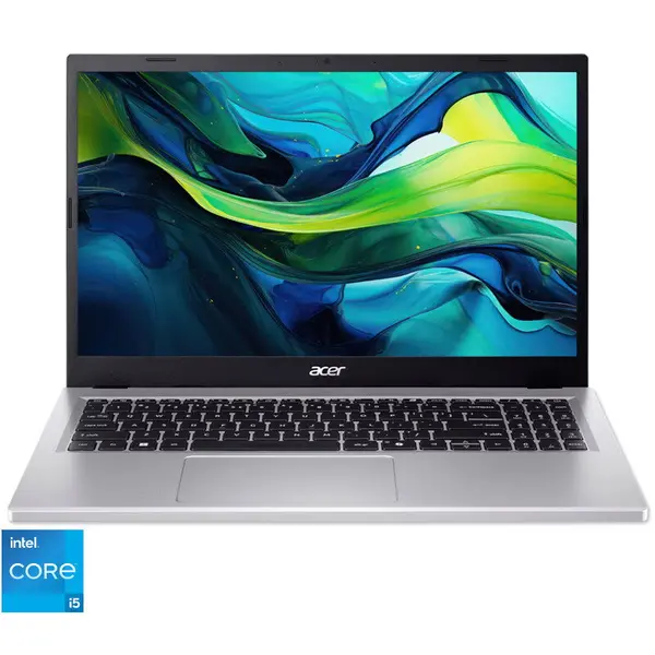 Acer Laptop Acer Aspire Go 15 AG15-71P, Display 15.6'' FHD (1920 x 1080), IPS, Procesor Intel® Core™ i5-13420H, Memorie RAM 16GB DDR5, Capacitate de stocare 1TB SSD, Placa video integrata Intel UHD, No OS, Argintiu (INT Keyboard)