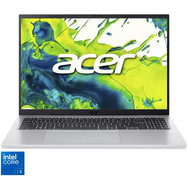 Acer Laptop Acer Aspire Go 16 AG16-71P, Display 16'' WUXGA IPS 120Hz, Procesor Intel® Core™ 5 120U (12M Cache, up to 5.00 GHz), 16GB DDR5 RAM, 1TB SSD, Intel Graphics, No OS, Pure Silver