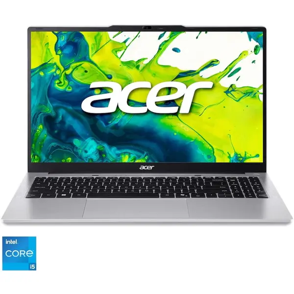Acer Laptop Acer Aspire Lite 15 AL15-72P-541W cu procesor Intel® Core™ i5-13500H pana la 4.7GHz, 15.6'', Full HD, IPS, 16GB DDR5 RAM, 512GB SSD, Intel® UHD Graphics, No OS, Pure Silver