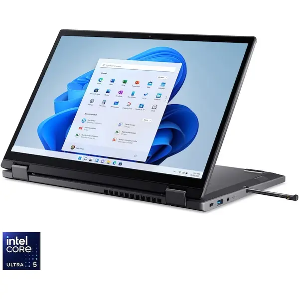 Acer Laptop Acer Aspire Spin 14 ASP14-52MTN-54RG, Procesor Intel® Core™ Ultra 5 115U, Display 14 WUXGA (1920x1200), IPS, Touch, Memorie RAM 16GB LPDDR5X, Capacitate 512GB SSD, Placa video integrata Intel® Graphics, Windows 11 Home, Steel Gray (INT Keyboa