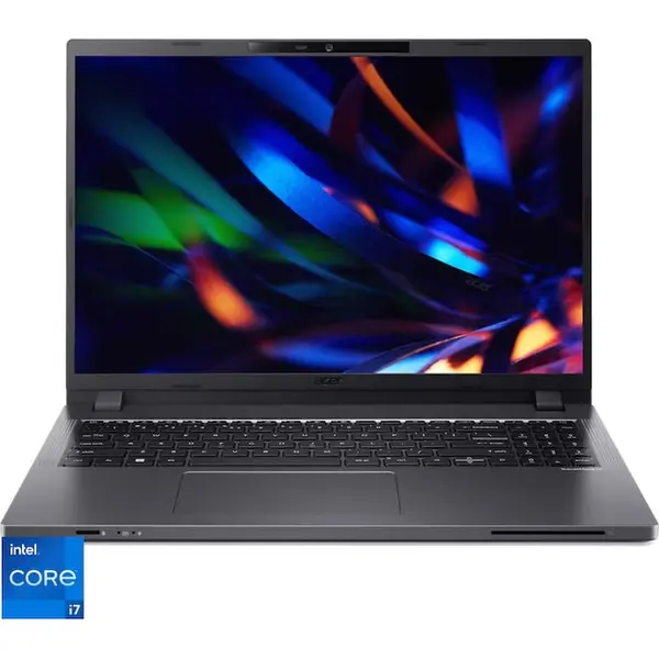 Acer Laptop Acer TravelMate P2 TMP216-51, Display 16 WUXGA IPS, Procesor Intel® Core i7-1355U, RAM 16GB DDR4, 512GB SSD, Placa video Intel Graphics, No OS, Steel Gray