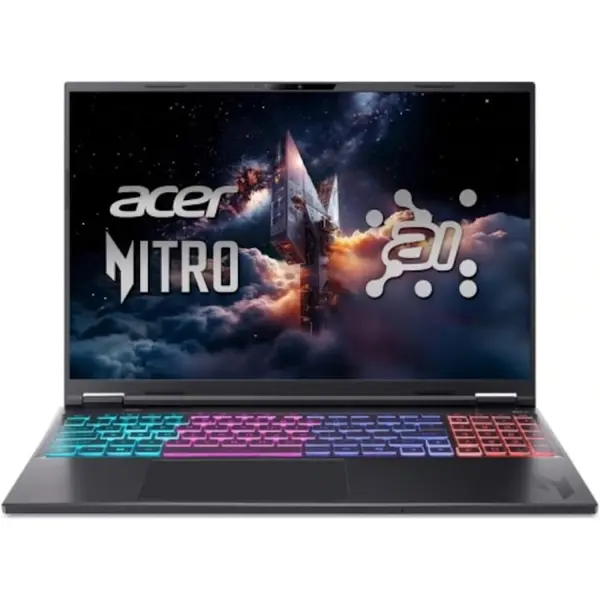 Acer Laptop Gaming Acer Nitro 16S AI AN16S-61, Procesor AMD Ryzen AI 9 365 (24M Cache, pana la 5.0 GHz), 16 inch, WQXGA 180Hz, 32GB DDR5, 1TB SSD, nVidia GeForce RTX 5070 8GB, No OS, Negru