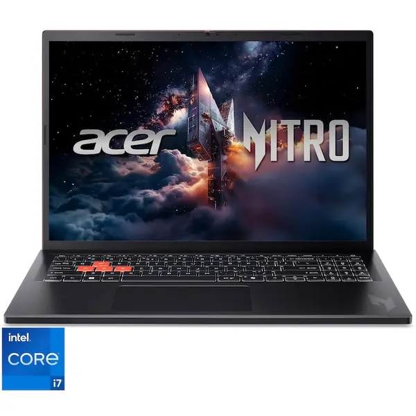 Acer Laptop Gaming Acer Nitro Lite 16 NL16-71G-751G cu procesor Intel® Core™ i7-13620H up to 4.90 GHz, 16'', WUXGA, IPS, 165Hz, 16GB DDR5 RAM, 512GB SSD, NVIDIA® GeForce RTX™ 3050 6GB GDDR6, No OS, Shale Black