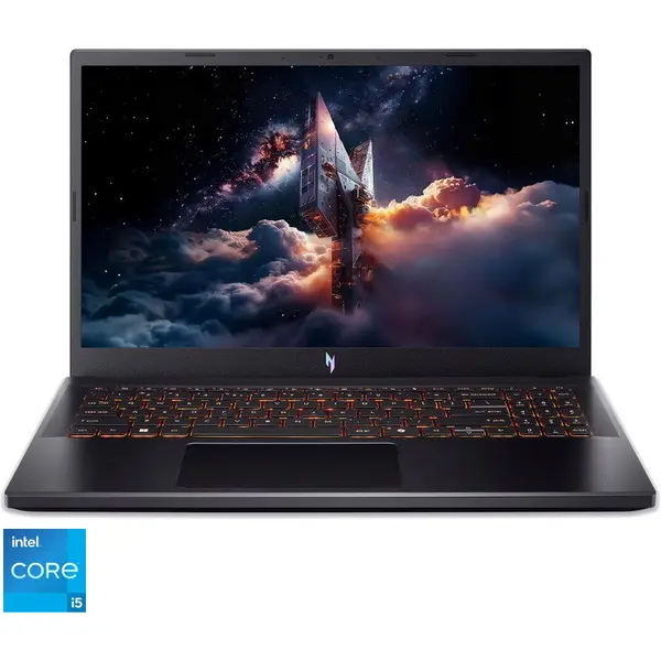 Acer Laptop Gaming Acer Nitro V 15 ANV15-52, Display 15.6'' FHD 1920x1080, IPS, 165Hz, Procesor Intel® Core™ i5-13420H, Memorie RAM 16GB DDR4, Capacitate de stocare 512GB SSD, Placa video dedicata GeForce RTX 5050 8GB, Negru (INT Keyboard)