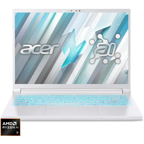 Acer Laptop Gaming Acer Nitro V14 ANV14-62, 14.5 inch, WUXGA IPS 120Hz, Procesor AMD Ryzen Al 7 350 (16M Cache, pana la 5.0 GHz), 16GB DDR5, 1TB SSD, nVidia GeForce RTX 5050 8GB, No OS, Alb perlat
