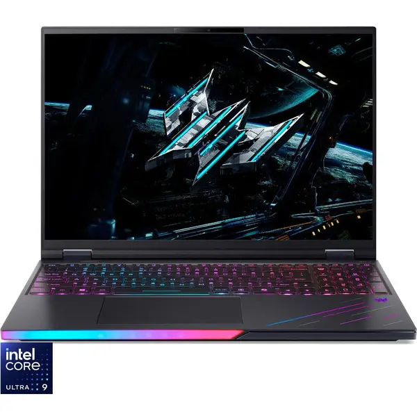 Acer Laptop Gaming Acer Predator Helios 16 AI PH16-73, 16 inch, WQXGA OLED 240Hz, Procesor Intel® Core Ultra 9 275HX (36M Cache, pana la 5.40 GHz), 32GB DDR5, 1TB + 1TB SSD, nVidia GeForce RTX 5090 24GB, No OS, Negru
