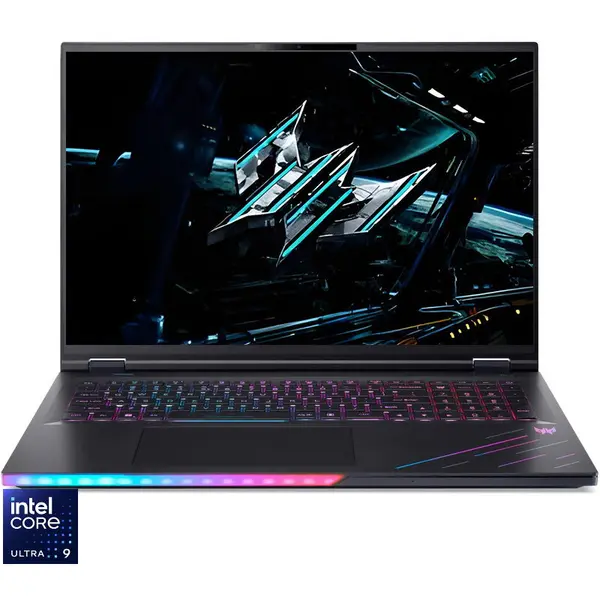 Acer Laptop Gaming Acer Predator Helios 18 AI PH18-73, 18 inch, WQUXGA Mini LED 120Hz, Procesor Intel® Core Ultra 9 275HX (36M Cache, pana la 5.40 GHz), 64GB DDR5, 1TB SSD, nVidia GeForce RTX 5090 24GB, No OS, Negru
