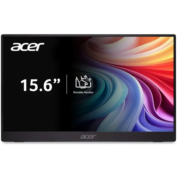 Acer Monitor Portabil IPS, LED Acer, 15.6, PM161QB1bmiuux, Full HD. 1920 x 1080, 4 ms, 60 Hz, Negru