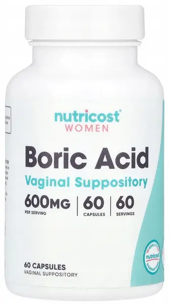Acid boric, 600 mg, 60 capsule vaginale, Nutricost
