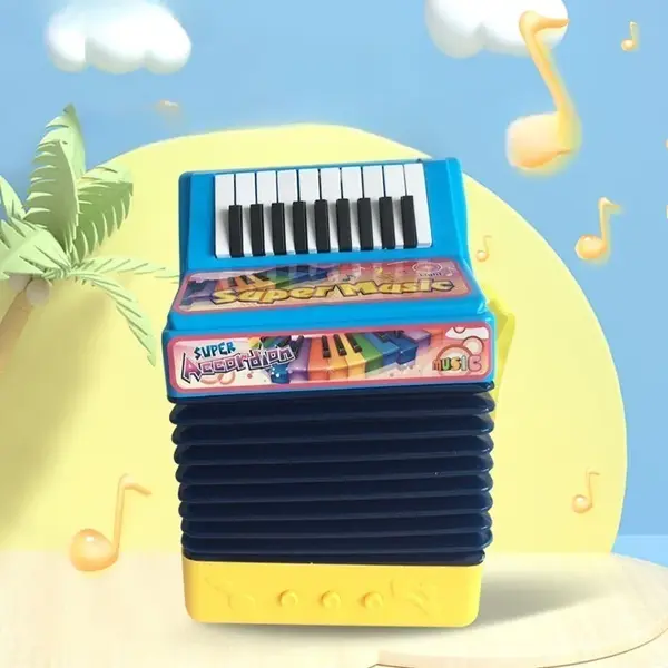 Acordeon jucarie pe baterii pentru copii - 3+ Rosu-Galben