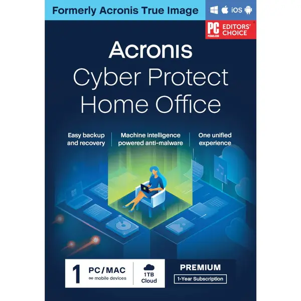 Acronis ACRONIS Cyber Protect Home Office Premium, 1 An, 3 PC, 1TB stocare Cloud, ESD
