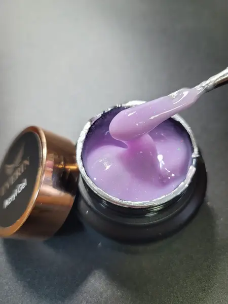 Acryl Gel Everin 30gr 10 Mauve cu Sclipici Fin TPO Free - Polygel Mov Delicat