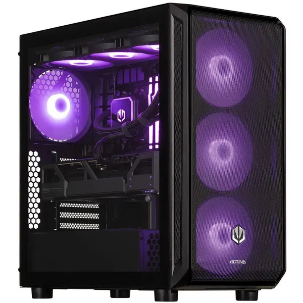 Actina Calculator Sistem PC Gaming Actina KOMACNGIP0251 Midi Tower by Endorfy, Procesor AMD Ryzen™ 9 9900X, 12 cores, 4.4GHz, 64MB, 32GB DDR5, 2TB SSD, AMD Radeon RX 9070 XT 16GB GDDR6, Wi-Fi, Bluetooth, No OS (Negru)