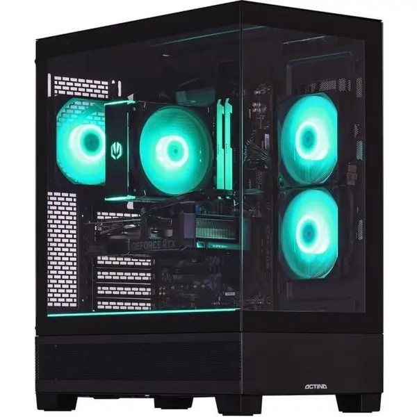 Actina Desktop PC Actina Midi Tower, AMD Ryzen 5 7600 6 C / 12 T, 3.8 GHz - 5.1 GHz, 32 GB RAM, 1 TB SSD, NVIDIA GeForce RTX 5070 12 GB, Fara sistem de operare
