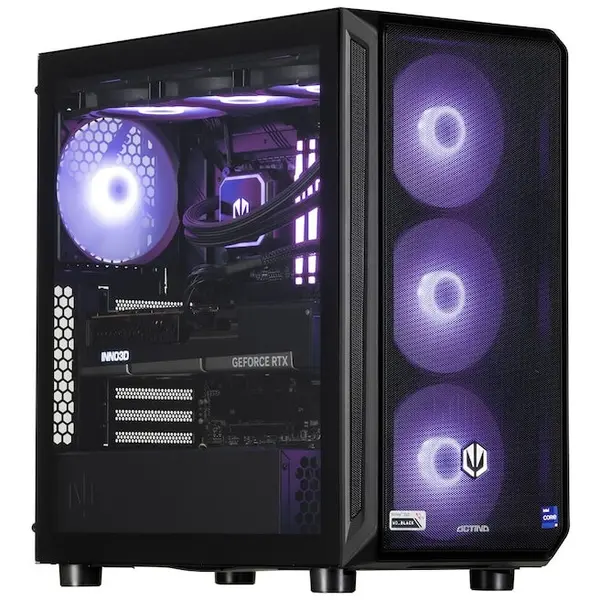 Actina PC Desktop Actina 7800X3D, 32GB RAM, 2TB SSD, NVIDIA GeForce RTX 5090, 1000W, Windows 11 Home, Negru