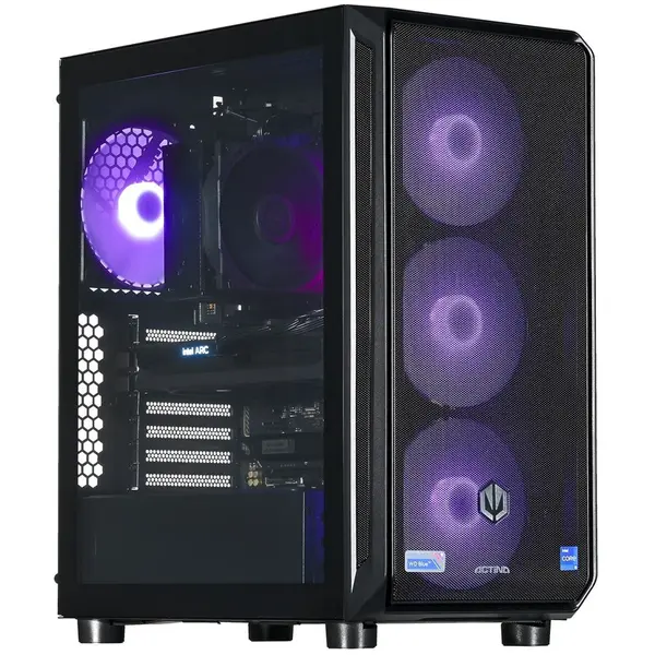 Actina PC Desktop Actina ENDORFY 8400F, 32GB RAM, 1TB SSD, Intel ARC B580, 600W, Negru, Midi Tower
