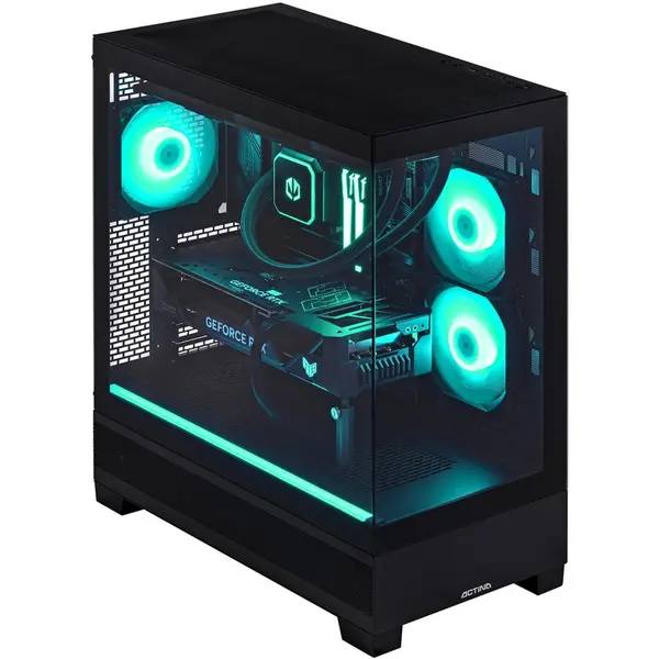 Actina Sistem Desktop PC Actina KOMACNGIP0309, AMD Ryzen 9 9900X, 32 GB DDR5-SDRAM, 2 TB SSD, NVIDIA GeForce RTX 5090, Midi Tower, Negru