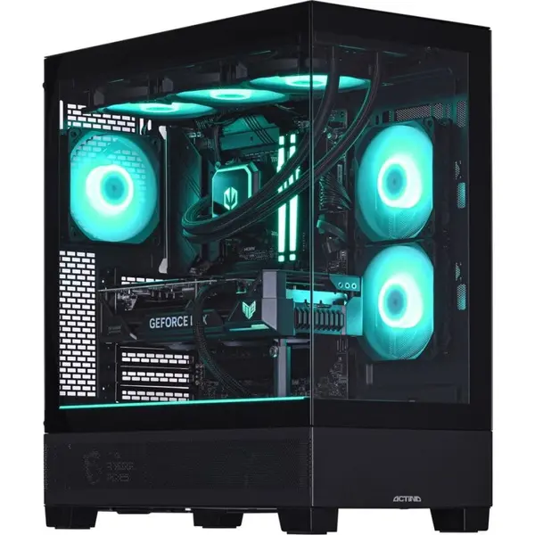 Actina Sistem Desktop PC Actina KOMACNGIP0321, AMD Ryzen 9 9900X, 32 GB DDR5-SDRAM, 1 TB SSD, AMD Radeon RX 9070 XT, Midi Tower, Negru
