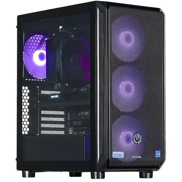 Actina Sistem PC Actina KOMACNGIP0176, AMD Ryzen™ 7 8400F, 32 GB DDR5-SDRAM, 1 TB SSD, Intel Arc B580 Midi Tower, Negru