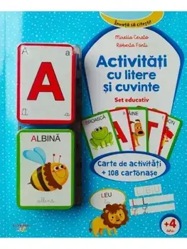 Activitati cu litere si cuvinte. Set educativ. Carte de activitati + 108 cartonase/***