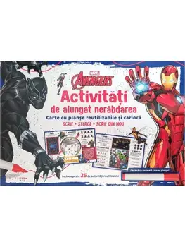 Activitati de alungat nerabdarea. Carte cu planse reutilizabile si carioca. Marvel Avengers/***
