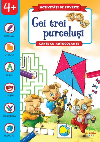 Activitati de poveste. Cei trei purcelusi. Carte cu autocolante