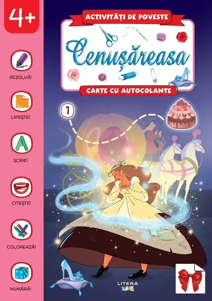 Activitati de poveste, Cenusareasa, Carte cu autocolante