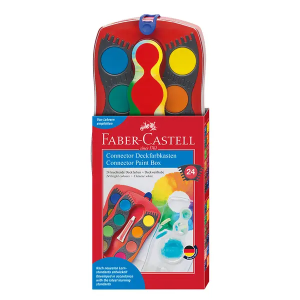 Acuarele pastila, 24culori/set, rosii, Connector Faber-Castell