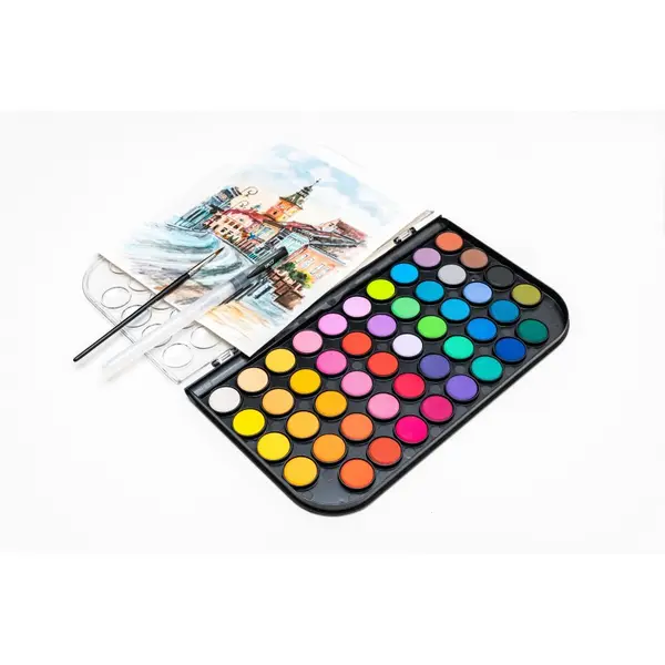 Acuarele pastila, 48culori/set, multicolore, Daco