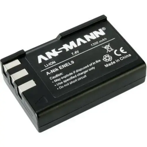 Acumulator aparat foto Ansmann, Compatibil cu Nikon, 7.4 V, 1200 mAh, Negru