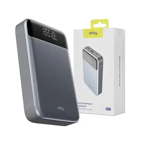 Acumulator extern Allity APB-200, PD QC, 130W, 19200 mAh (Gri)