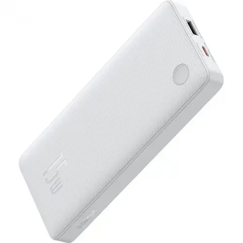 Acumulator extern Baseus Airpow Lite, 10000mAh, 15W, 1 x USB, 1 x USB Type-C, total 3A, include cablu 30cm USB la USB Type-C (Alb)