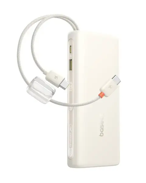 Acumulator extern Baseus EnerFill FC41 20.000 mAh, 100W, Digital Display, cablu USB-C inclus (Alb)