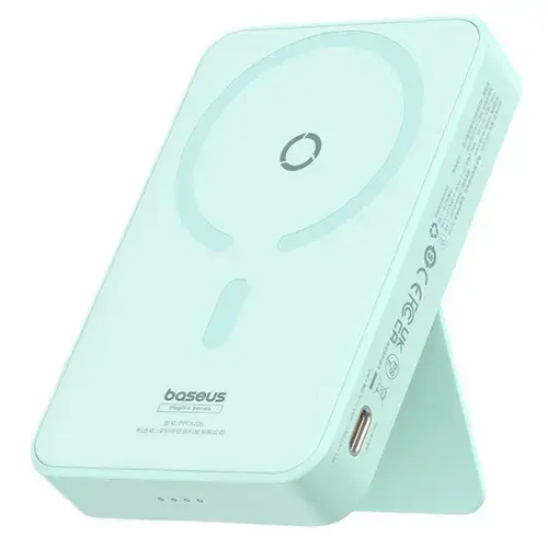 Acumulator extern Baseus MagPro Magnetic, 5000mAh, 20W, MagSafe, USB-C, cablu Type-C, 3A, 30cm (Verde)