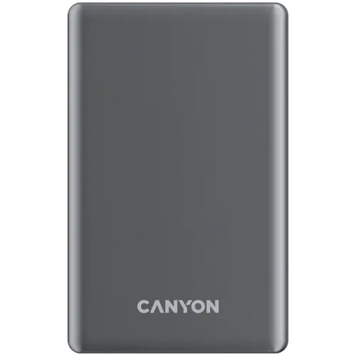 Acumulator extern CANYON OnPower 510 slim, Wireless, Magnetic, 10000 mAh, 20 W (Gri)